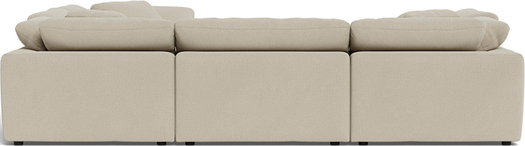 Fluffy 133.5" 6 Piece Sectional W/Ottoman - Curious Pearl