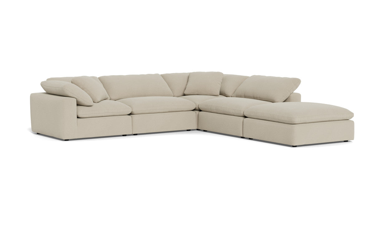 Fluffy 133.5" 4 Piece Sectional w/Otto - Curious Pearl