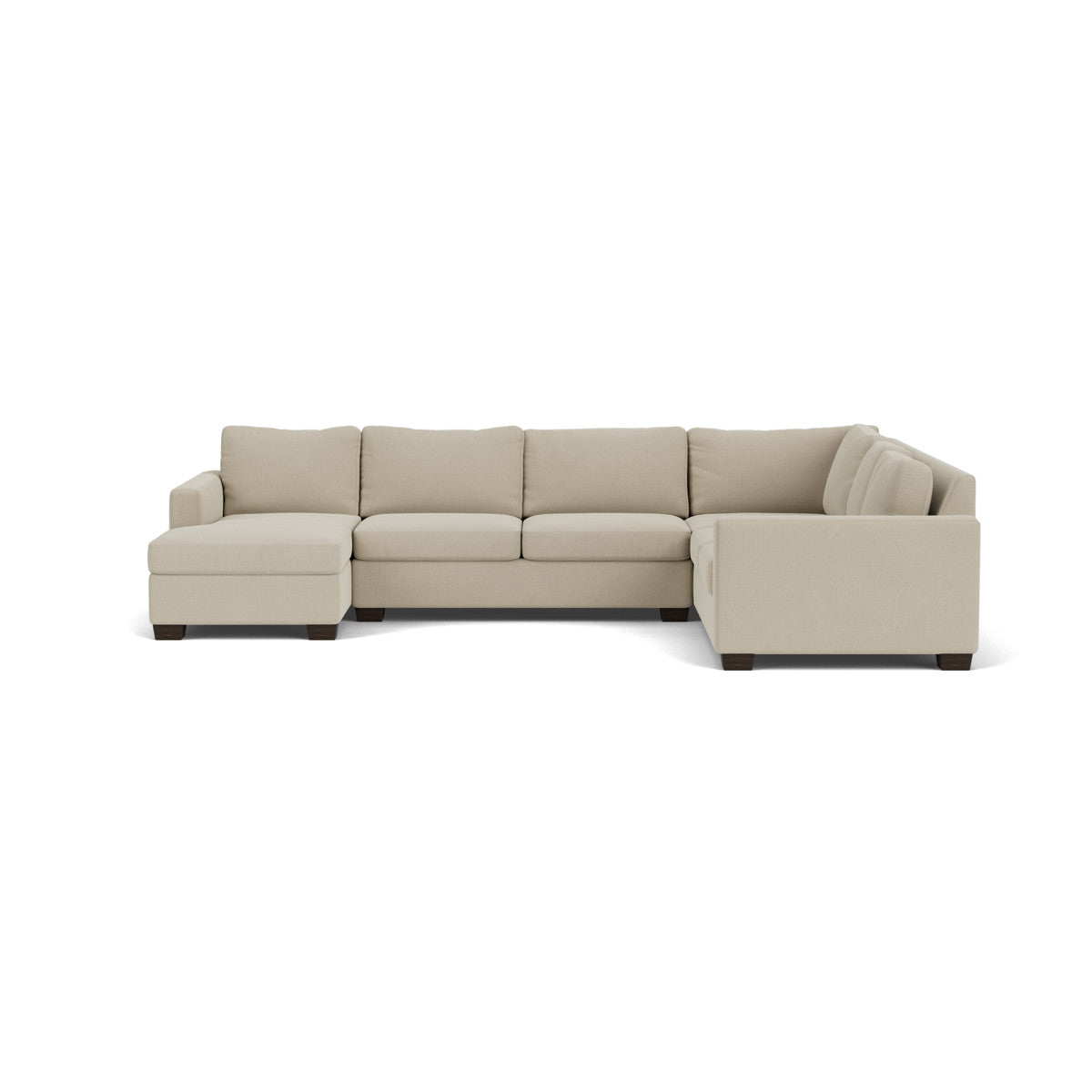 Track 141" Corner Sectionals W. Full Sleeper & Left Chaise - Curious Pearl