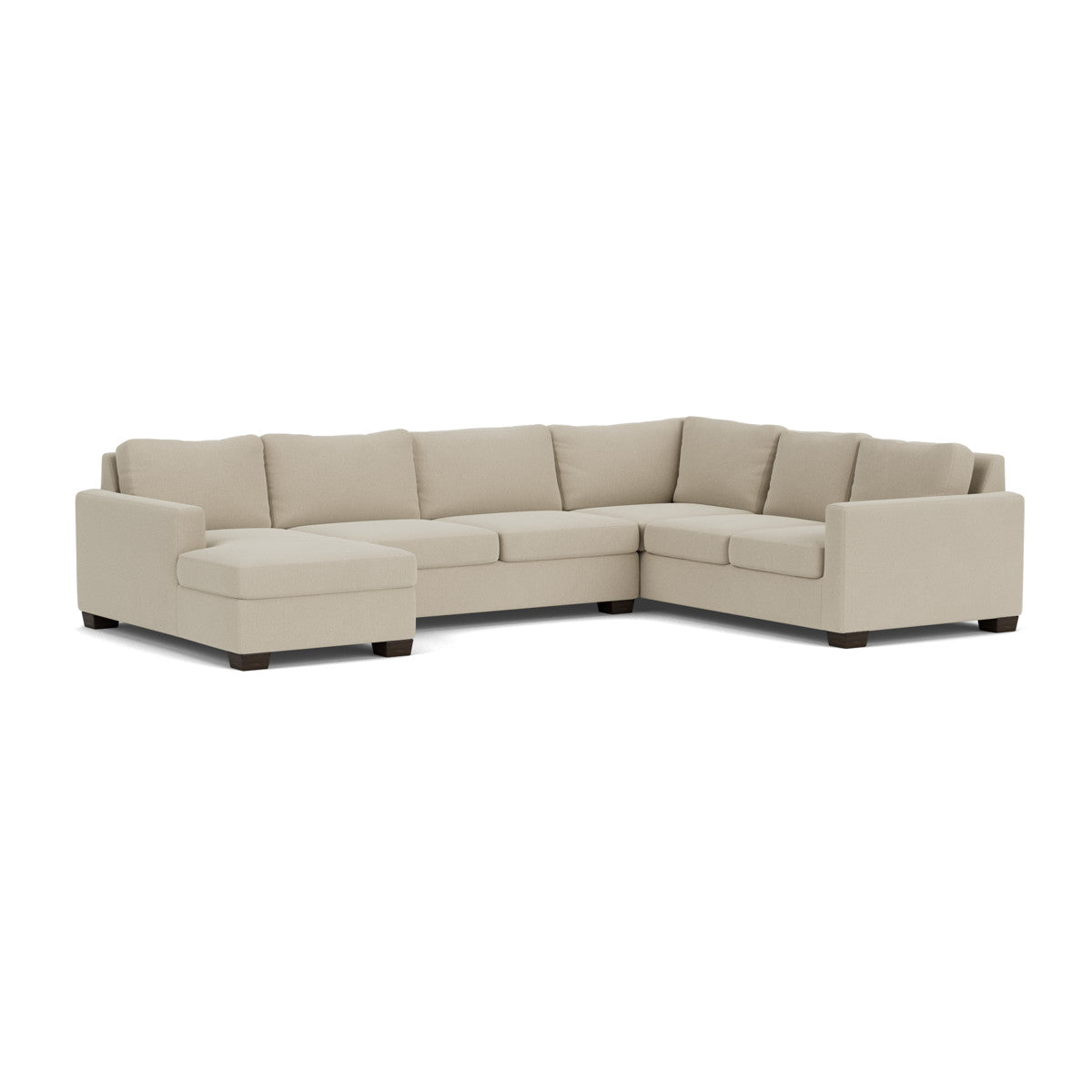 Track 141" Corner Sectionals W. Full Sleeper & Left Chaise - Curious Pearl
