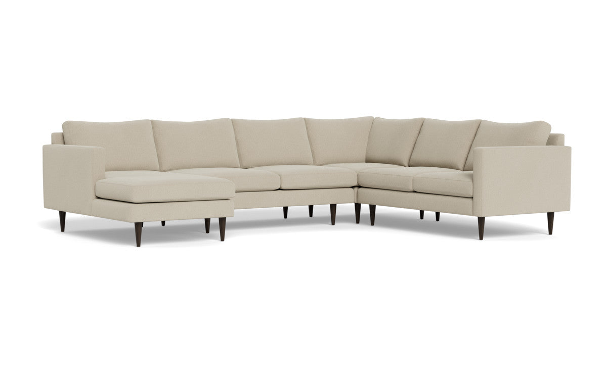 Wallace 130" Untufted Corner Sectionals w. Left Chaise - Curious Pearl