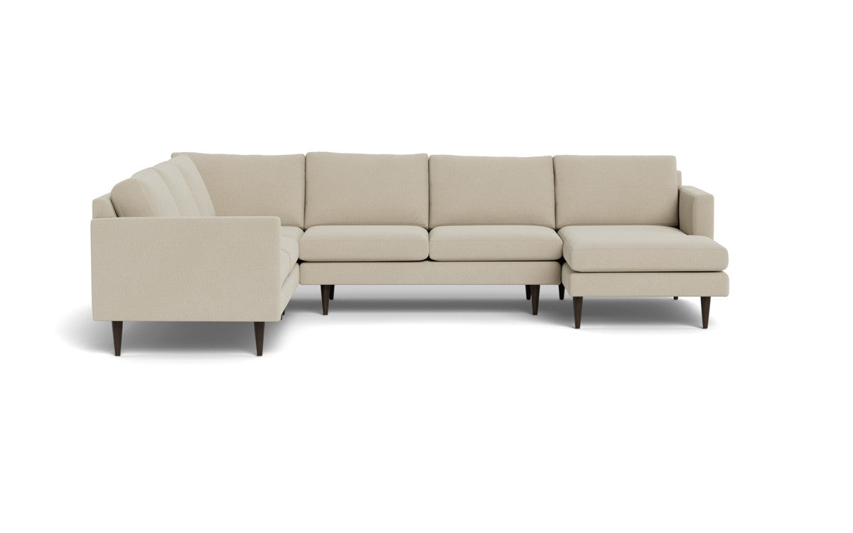 Wallace 130" Untufted Corner Sectionals w. Right Chaise - Curious Pearl