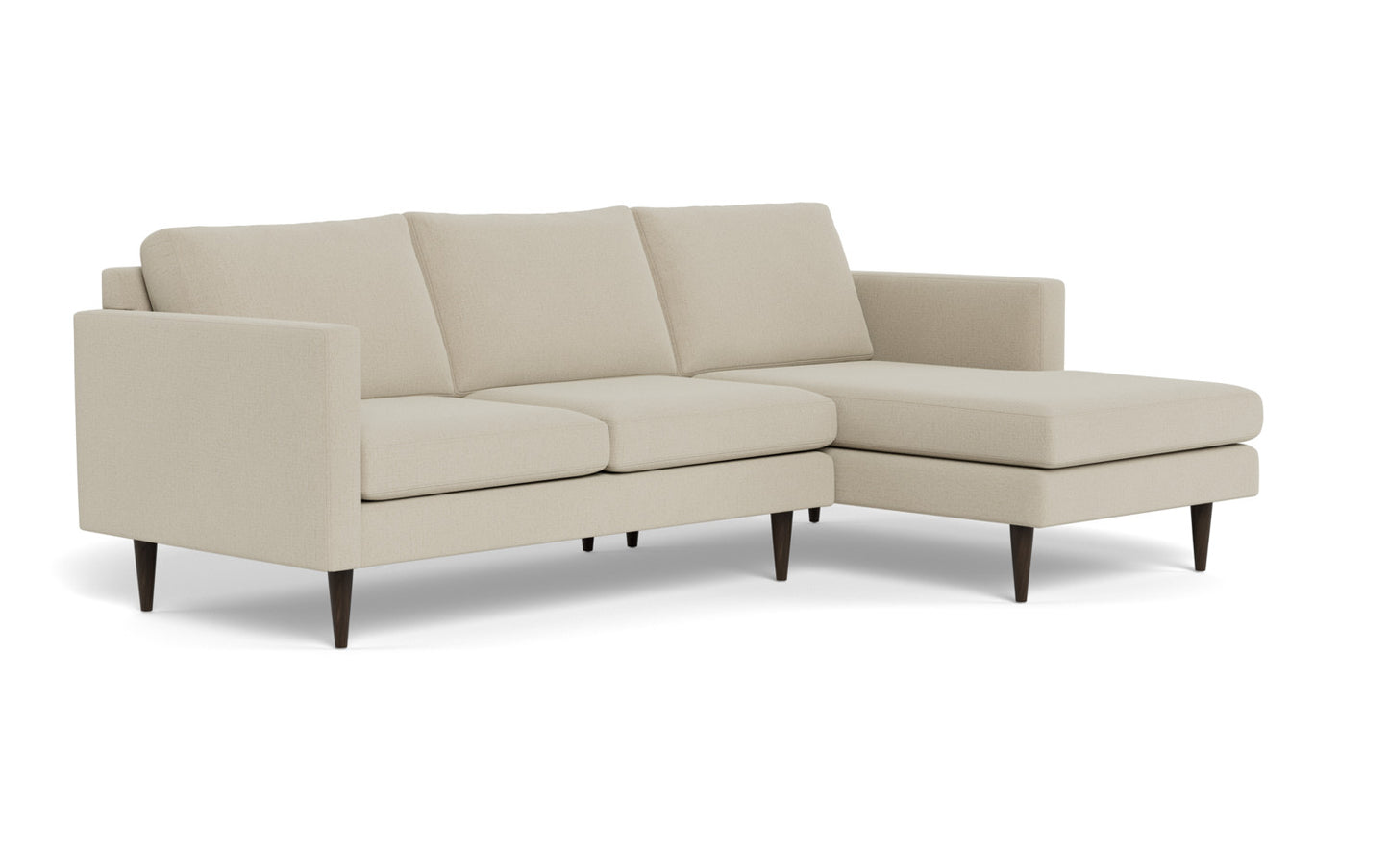 Wallace 98" Untufted Right Chaise Sectional - Curious Pearl
