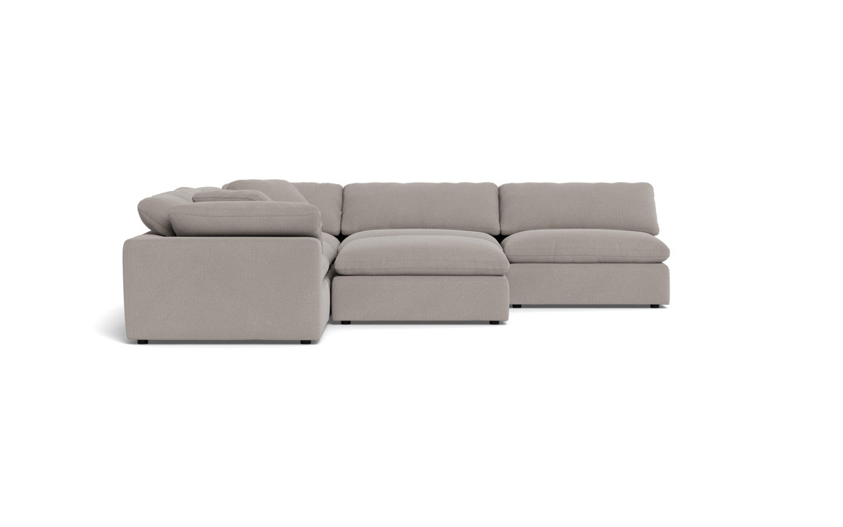 Fluffy 133.5" 5 Piece Sectional W/Ottoman - Curious Silverpine
