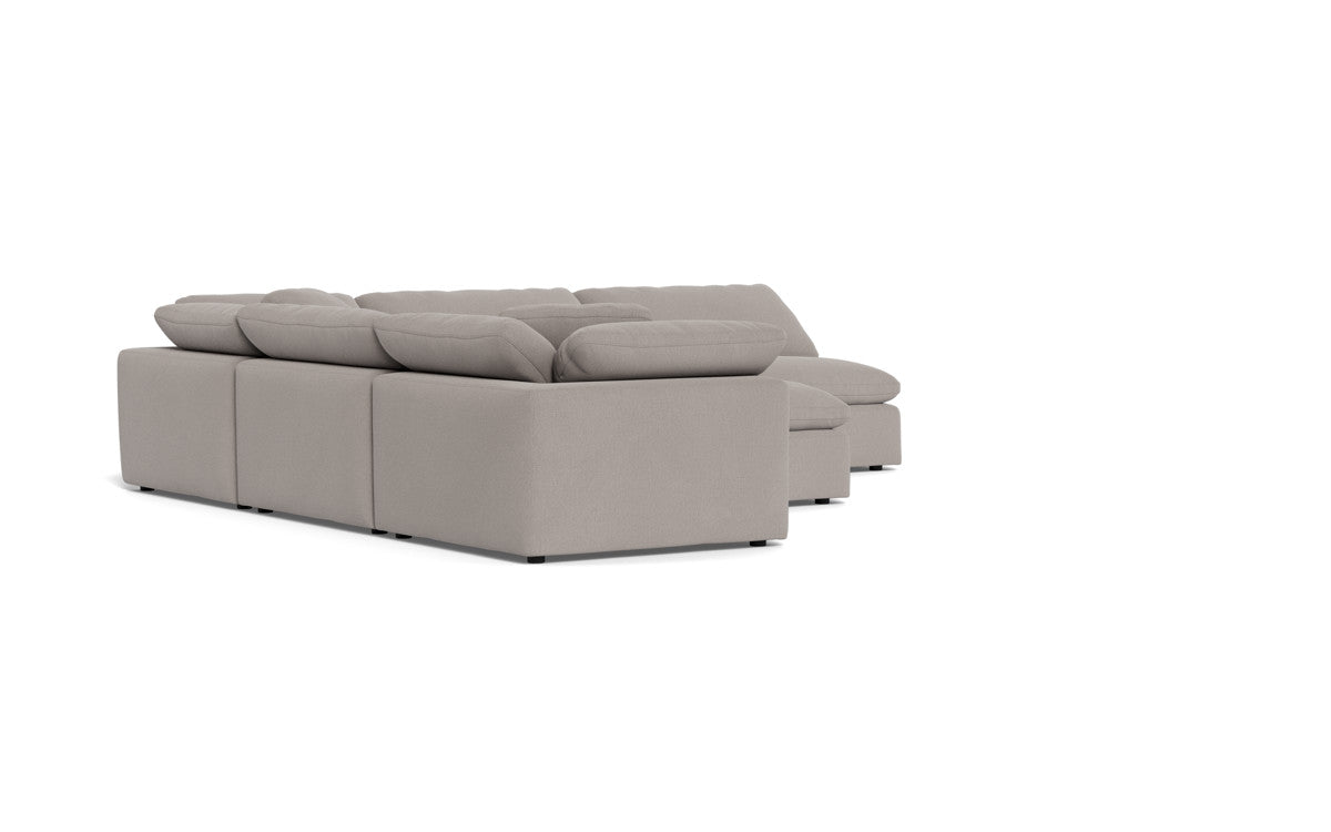 Fluffy 133.5" 5 Piece Sectional W/Ottoman - Curious Silverpine