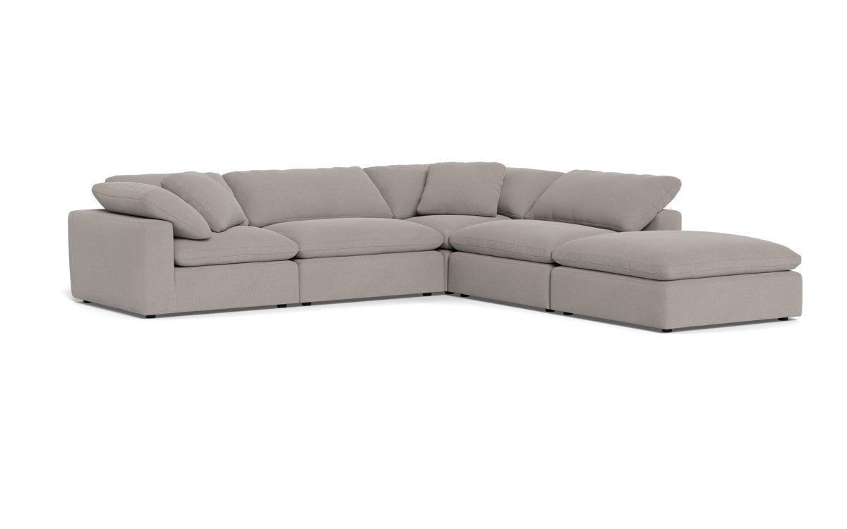 Fluffy 133.5" 4 Piece Sectional w/Otto - Curious Silverpine