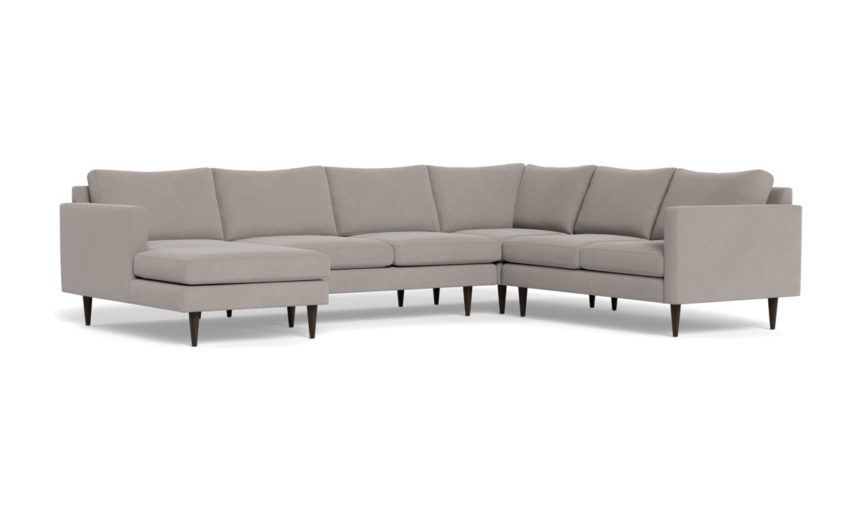 Wallace 130" Untufted Corner Sectionals w. Left Chaise - Curious Silverpine