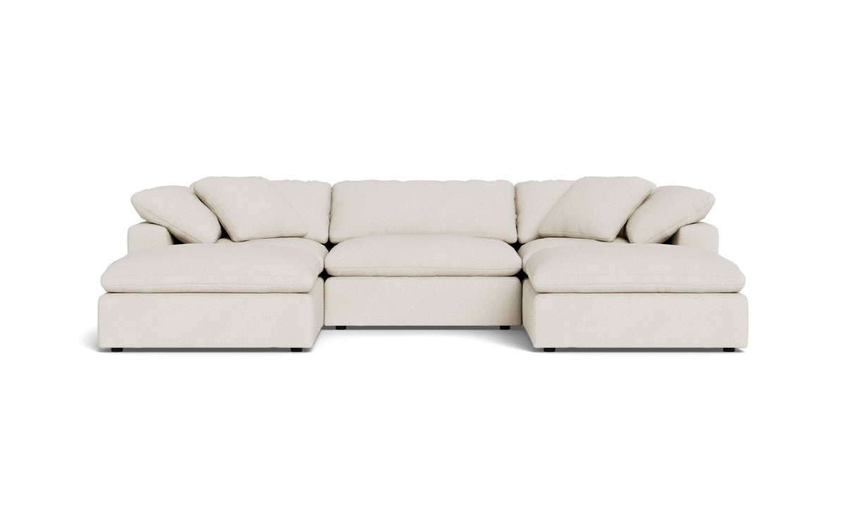 Fluffy 133.5" 3 Piece Sofa W/Double Ottoman - Curious Snow