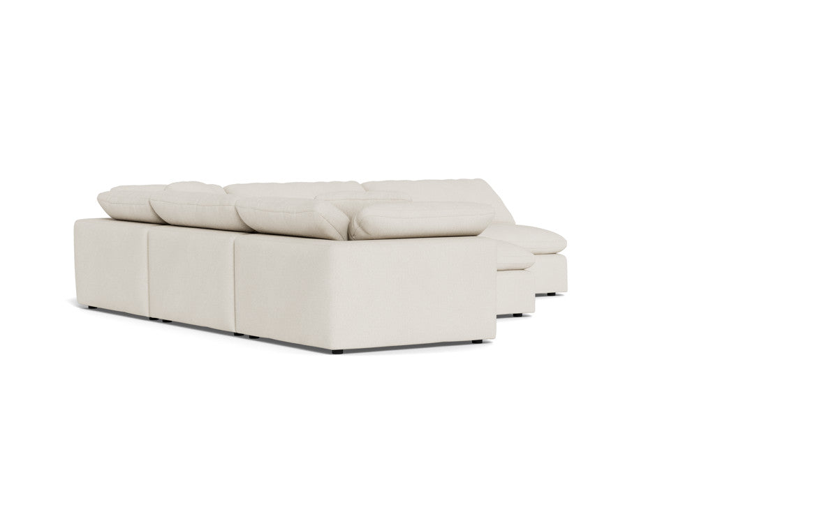 Fluffy 133.5" 5 Piece Sectional W/Ottoman - Curious Snow