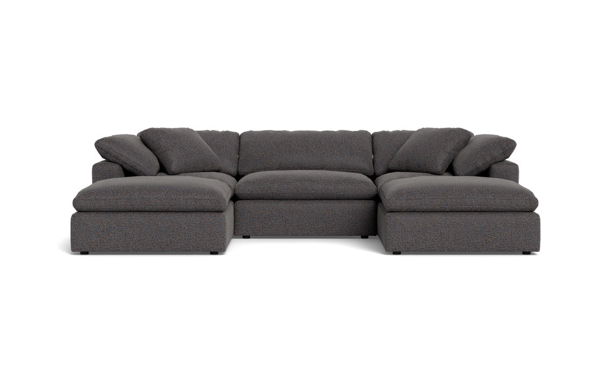 Fluffy 133.5" 3 Piece Sofa W/Double Ottoman - Cordova Eclipse