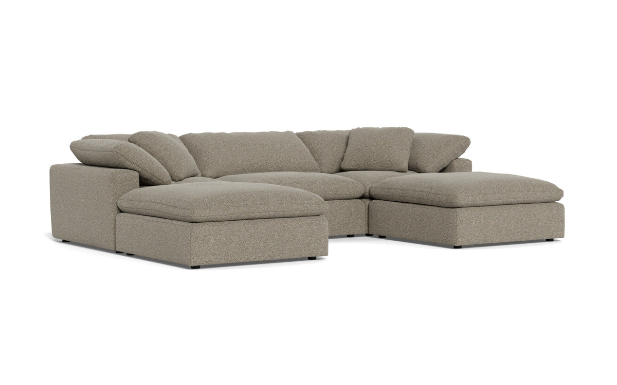 Fluffy 133.5" 3 Piece Sofa W/Double Ottoman - Cordova Mineral