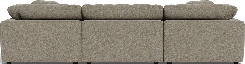 Fluffy 133.5" 3 Piece Sofa W/Double Ottoman - Cordova Mineral