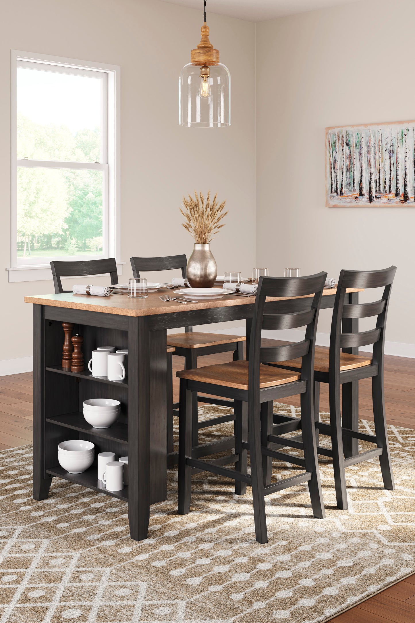 Georgina Counter Table - Natural Brown