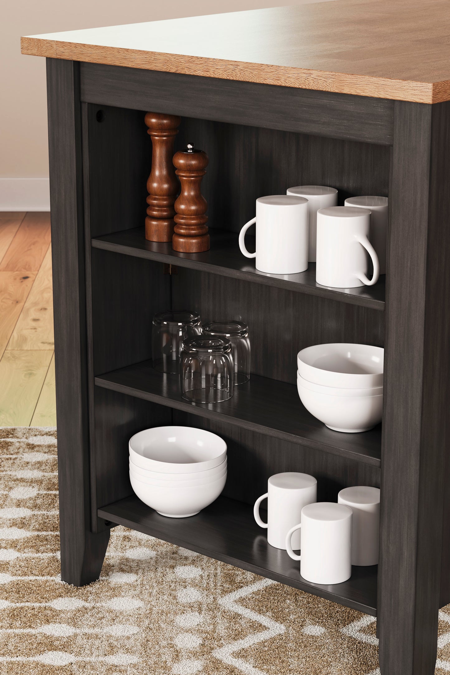 Georgina Counter Table - Natural Brown