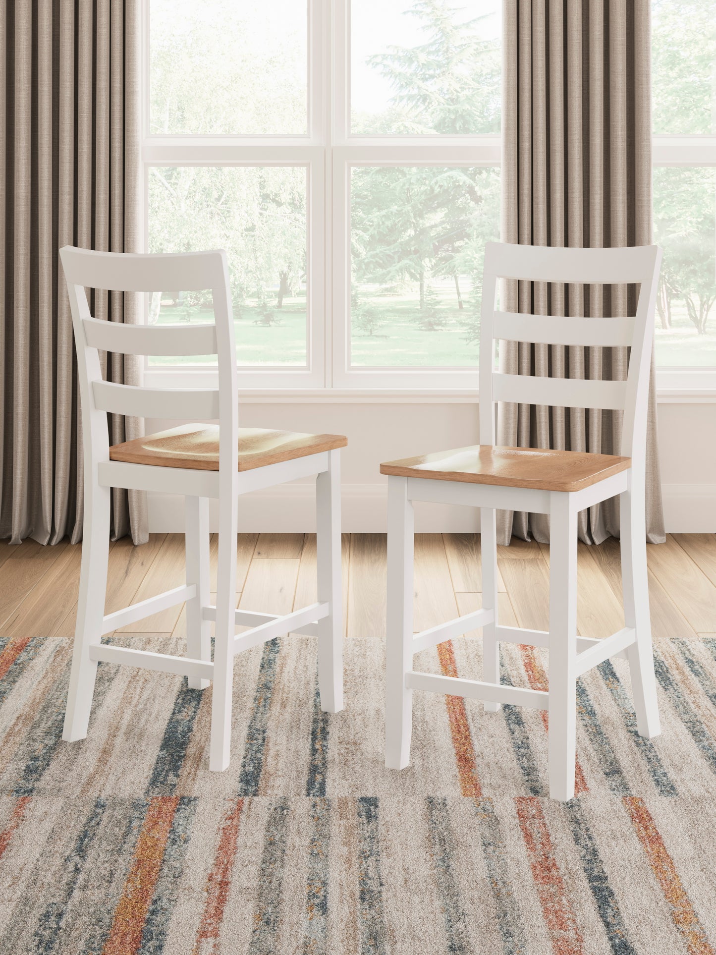 Georgina Counter Stools (set of 2) - Natural Brown