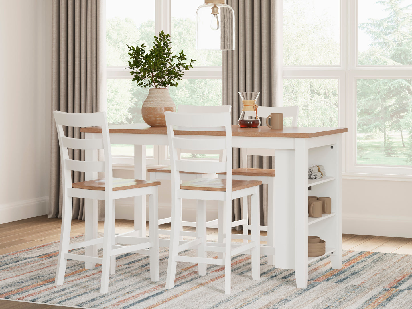 Georgina Counter Stools (set of 2) - Natural Brown