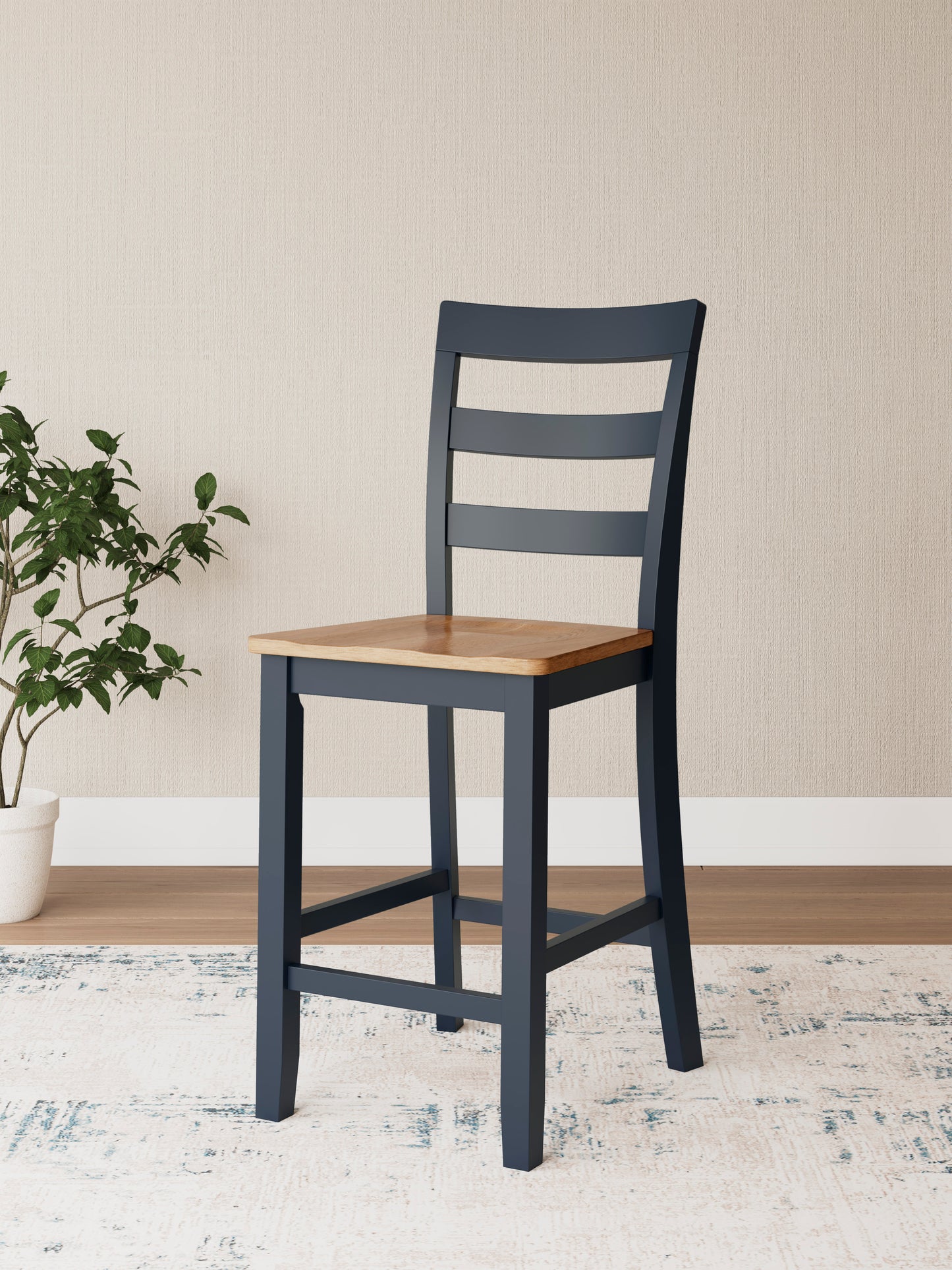 Georgina Counter Stools (set of 2) - Natural Blue