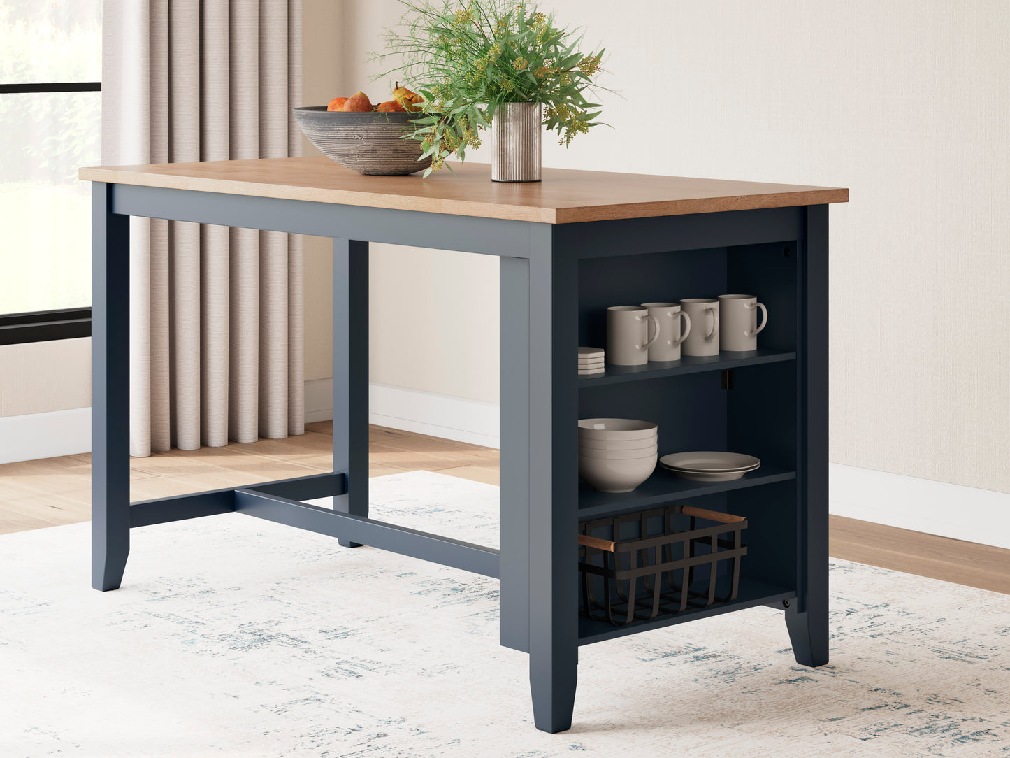 Georgina Counter Table - Natural White