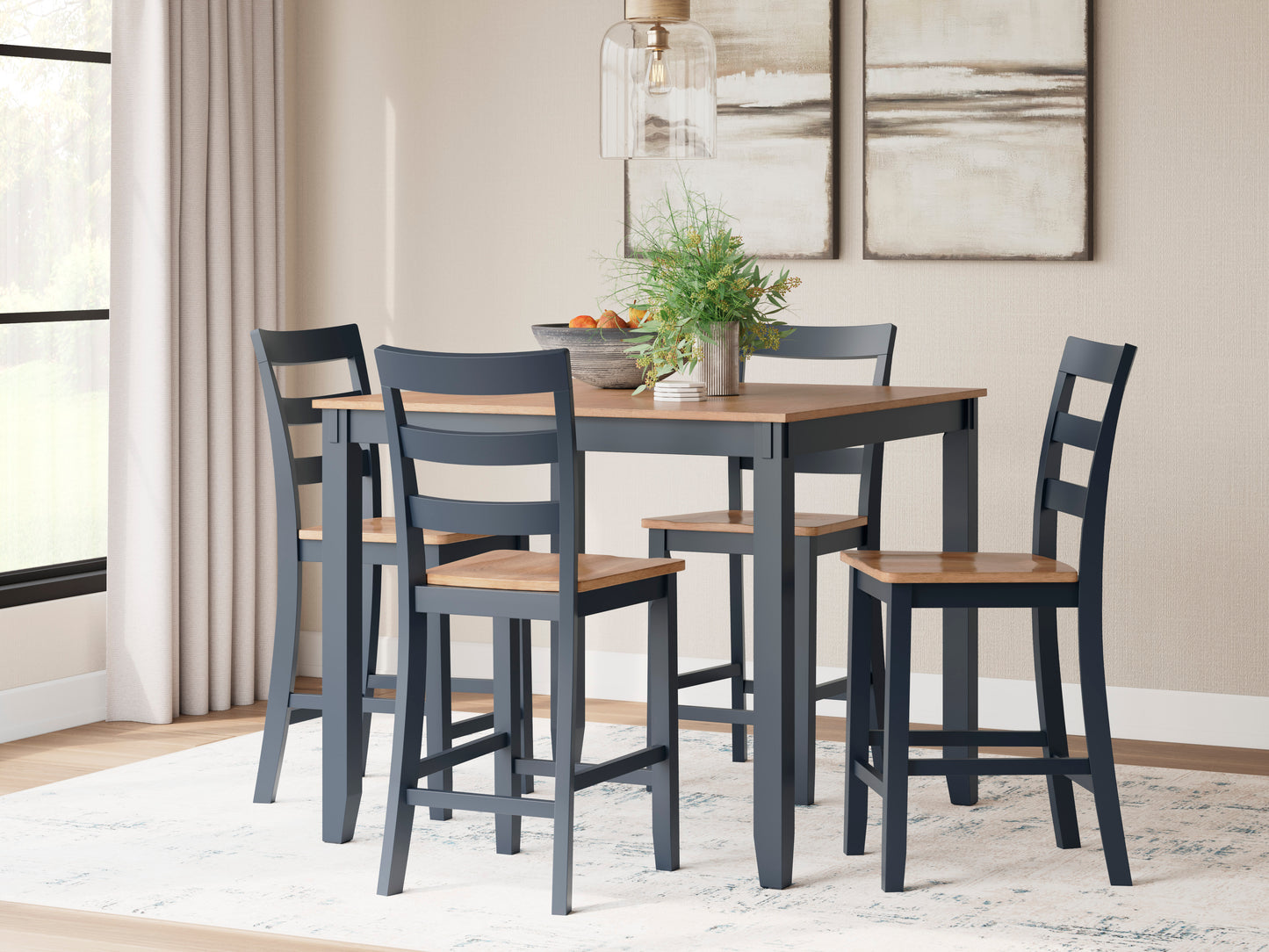 Georgina 5pc Dining Set - Natural White