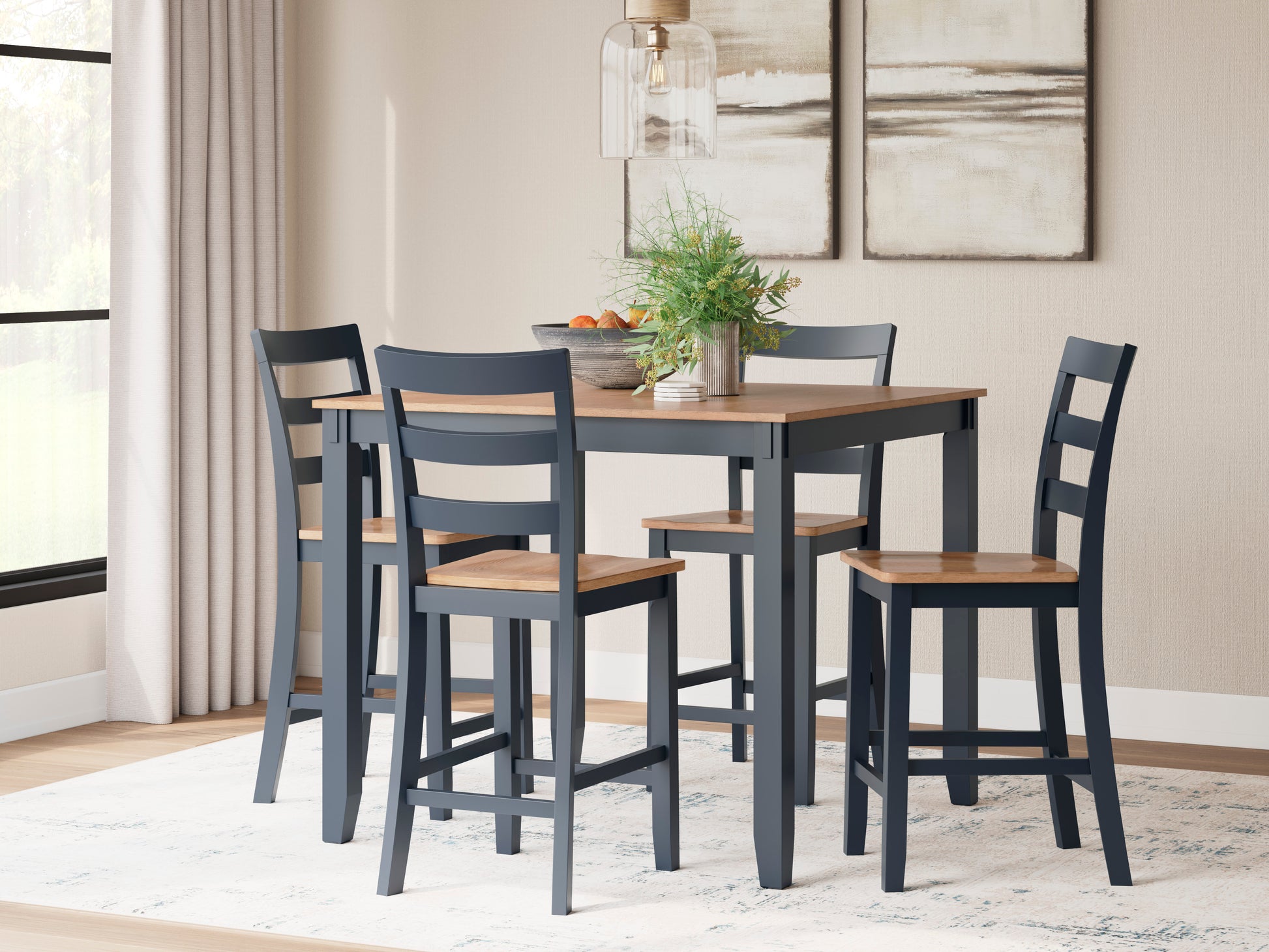 Georgina 5pc Dining Set - Natural White