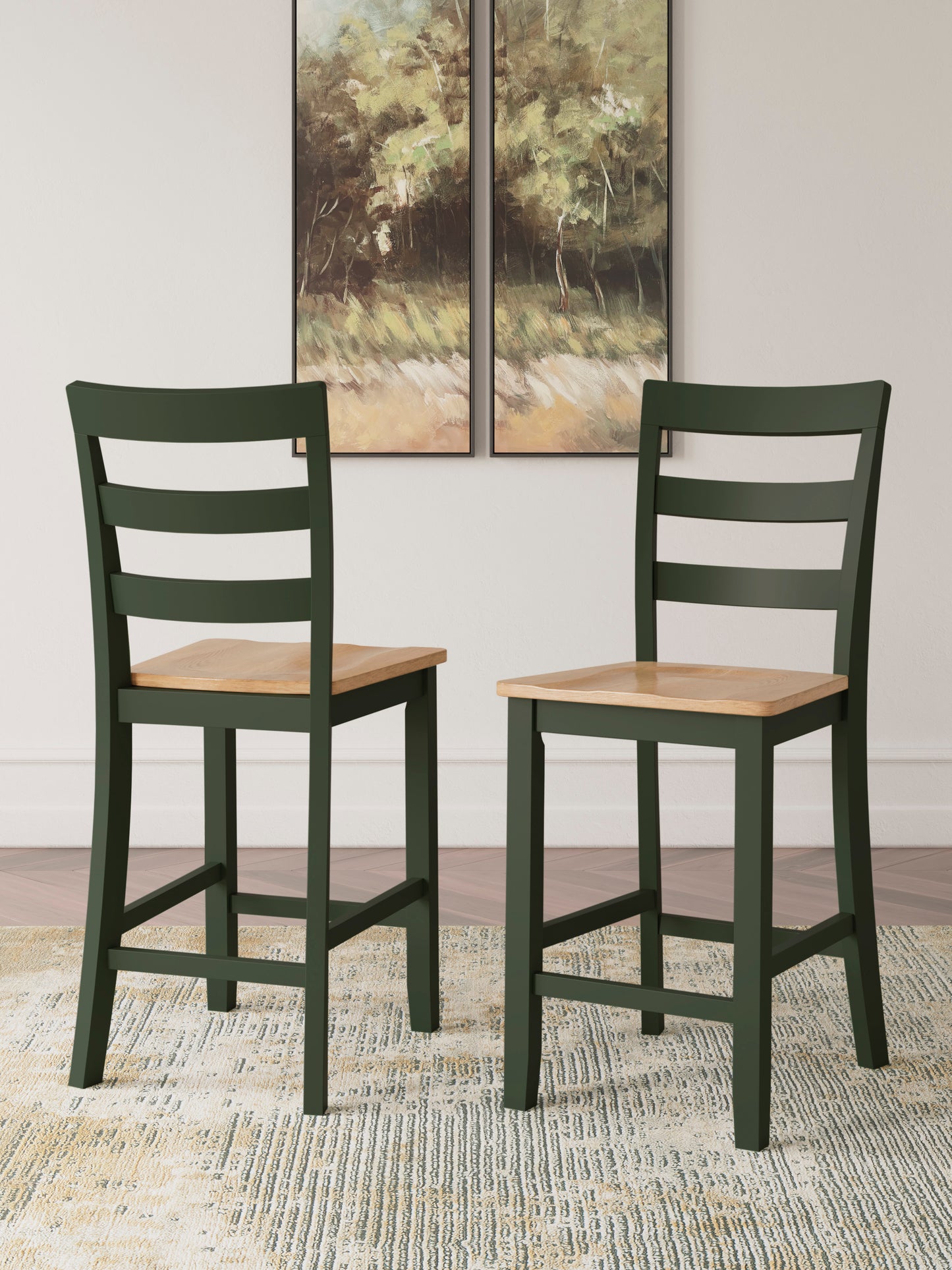 Georgina Counter Stools (set of 2) - Natural Blue