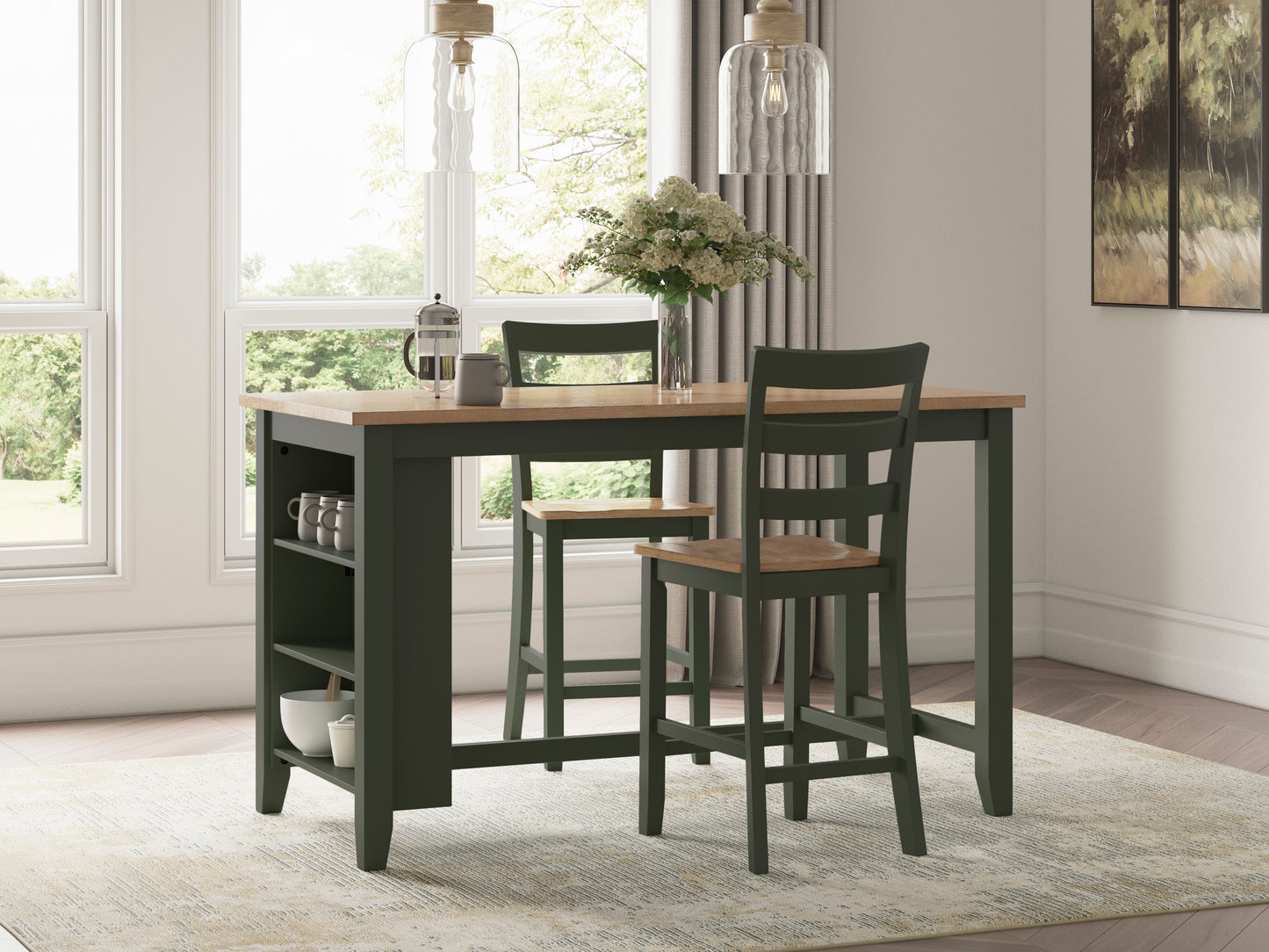 Georgina Counter Stools (set of 2) - Natural Blue