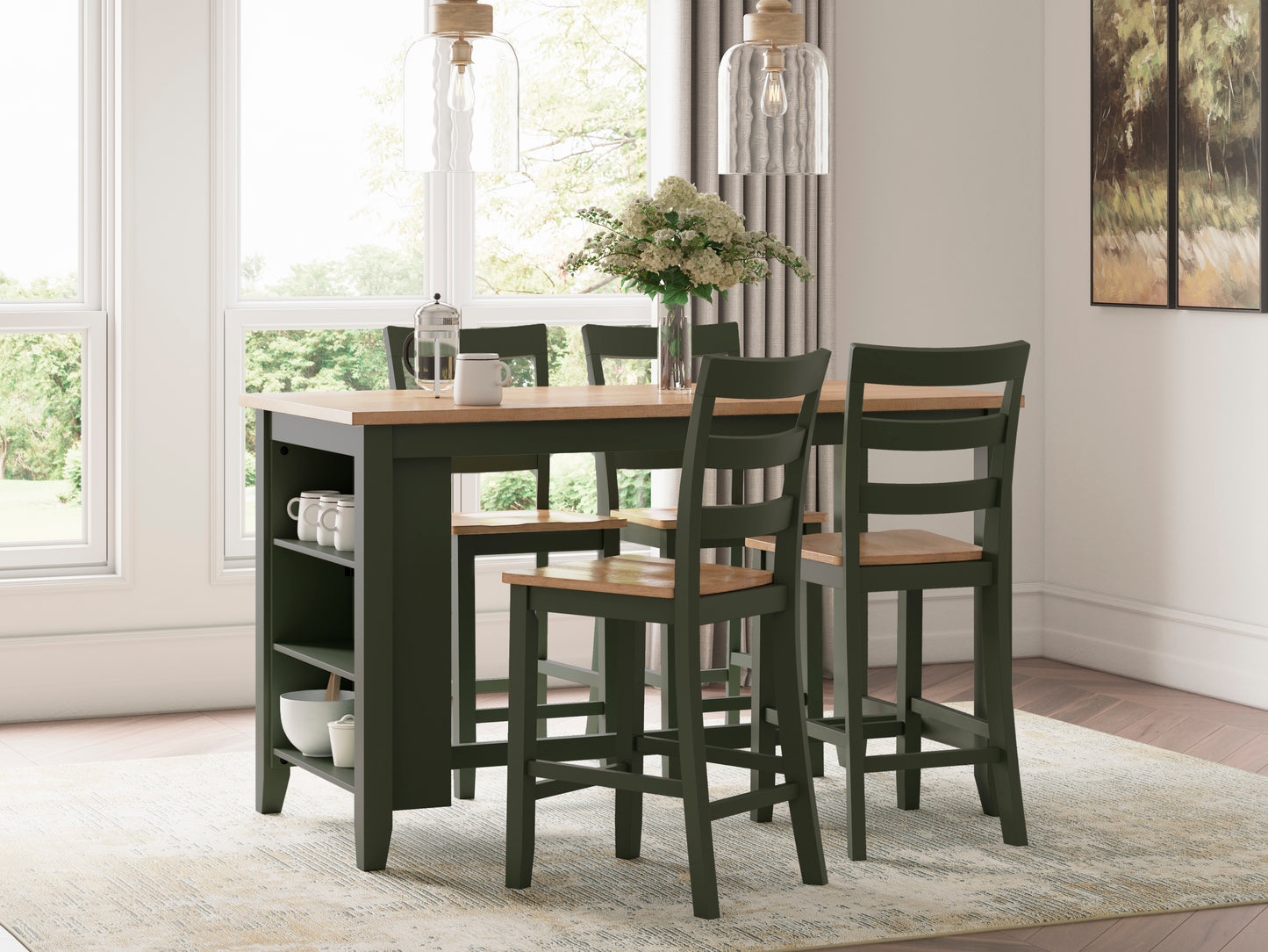 Georgina Counter Stools (set of 2) - Natural Blue