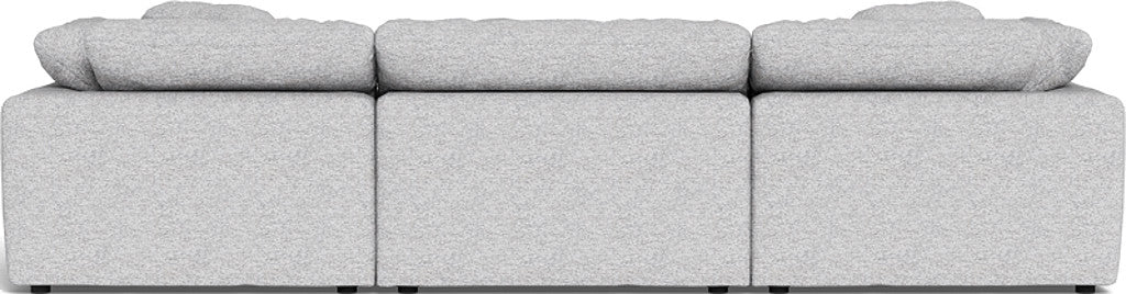 Fluffy 133.5" 3 Piece Sofa W/Double Ottoman - Delray Smoke