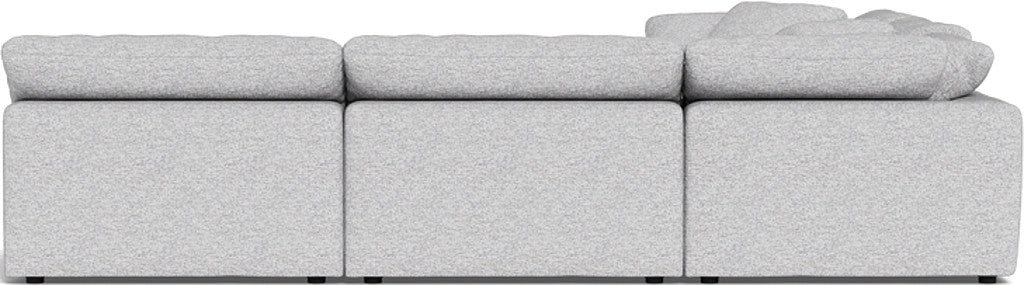 Fluffy 133.5" 5 Piece Sectional W/Ottoman - Delray Smoke