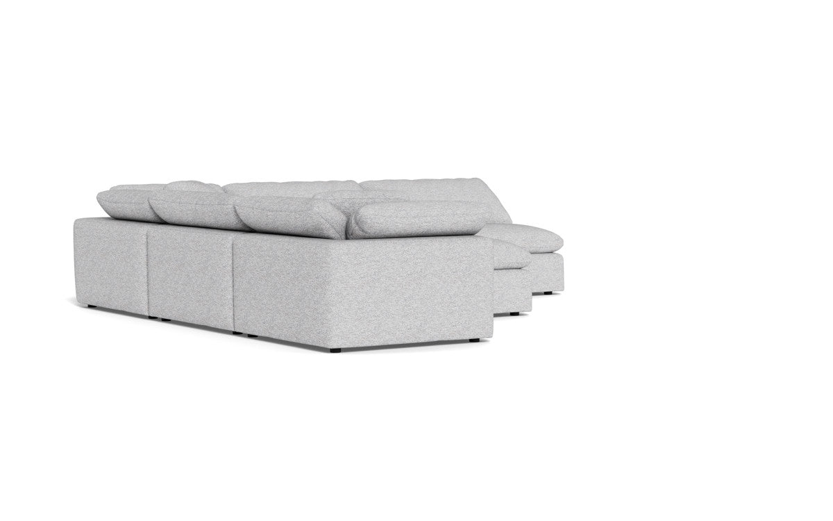 Fluffy 133.5" 5 Piece Sectional W/Ottoman - Delray Smoke