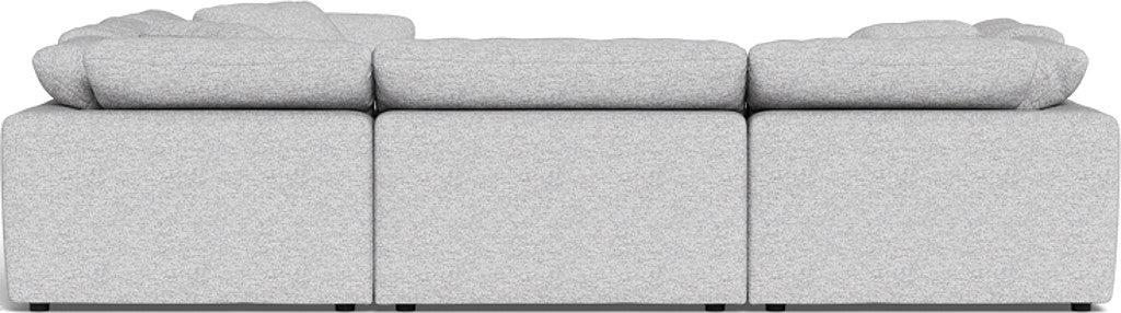 Fluffy 133.5" 6 Piece Sectional W/Ottoman - Delray Smoke
