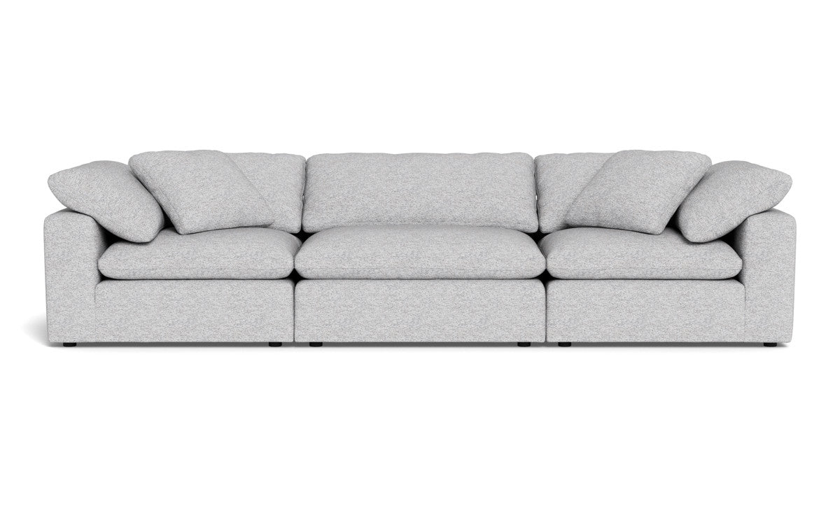 Fluffy 133.5" 3pc Sofa - Delray Smoke