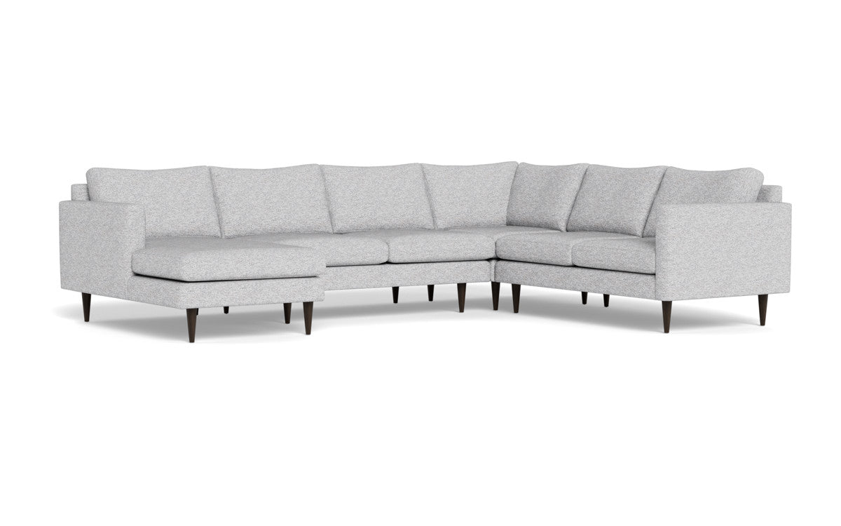 Wallace 130" Untufted Corner Sectionals w. Left Chaise - Delray Smoke