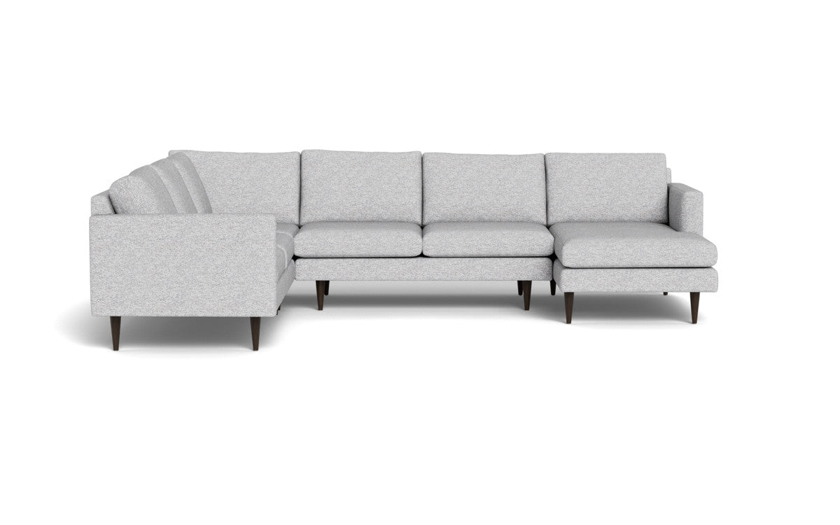 Wallace 130" Untufted Corner Sectionals w. Right Chaise - Delray Smoke