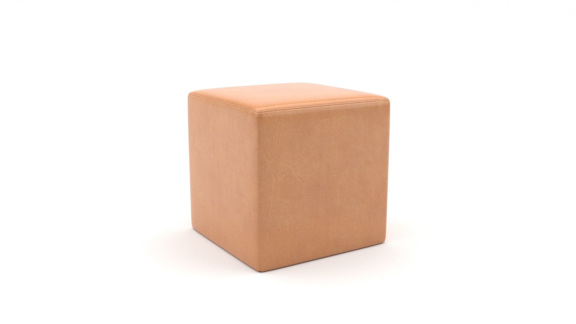 Diana 18" Leather Square Ottoman - Hudson Lager