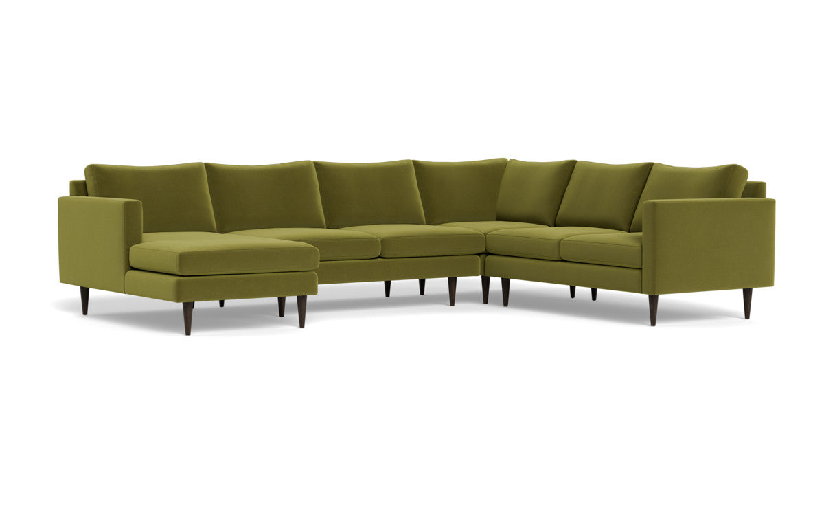 Wallace 130" Untufted Corner Sectionals w. Left Chaise - Dream Apple