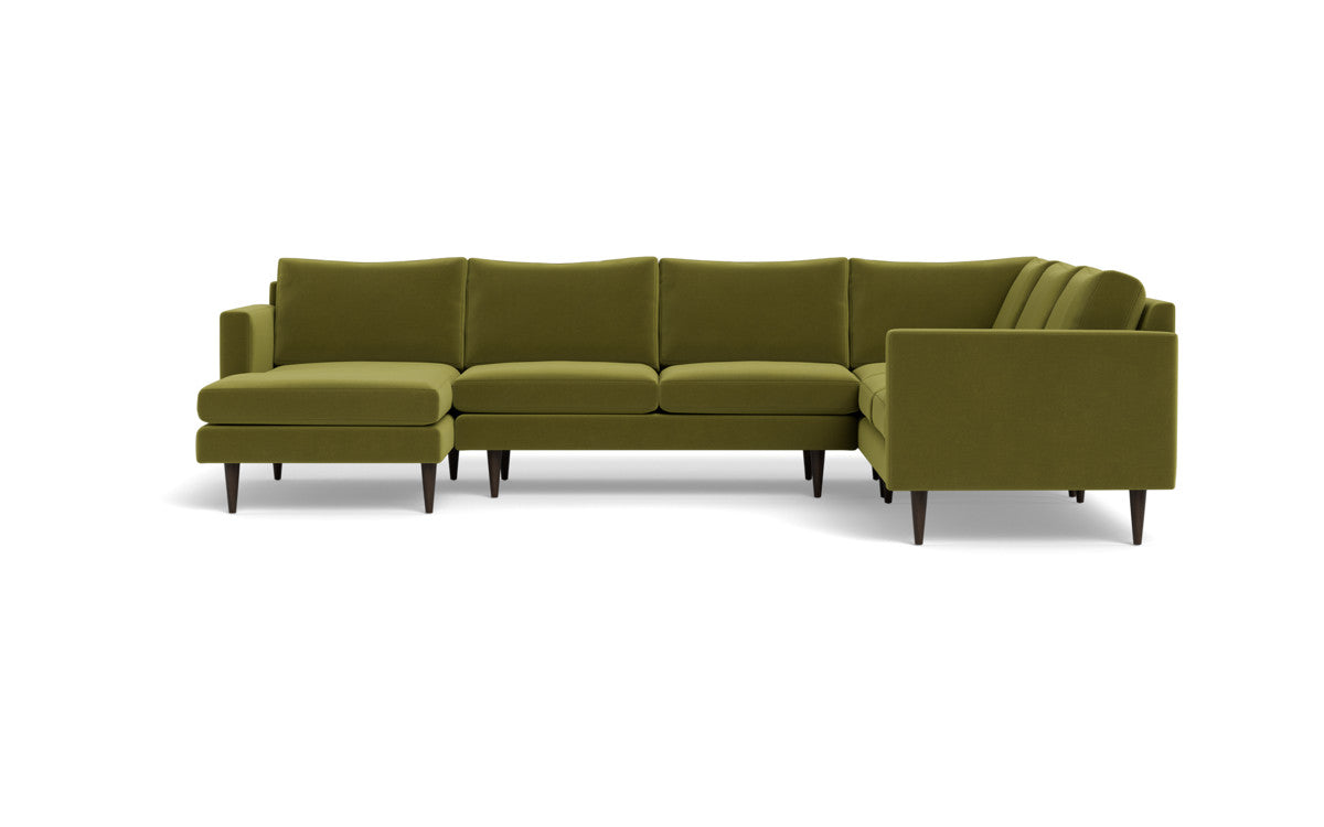 Wallace 130" Untufted Corner Sectionals w. Left Chaise - Dream Apple