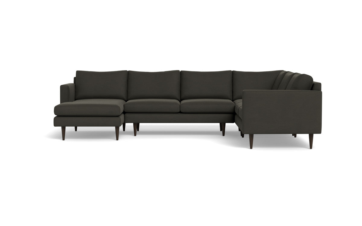 Wallace 130" Untufted Corner Sectionals w. Left Chaise - Dream Chocolate