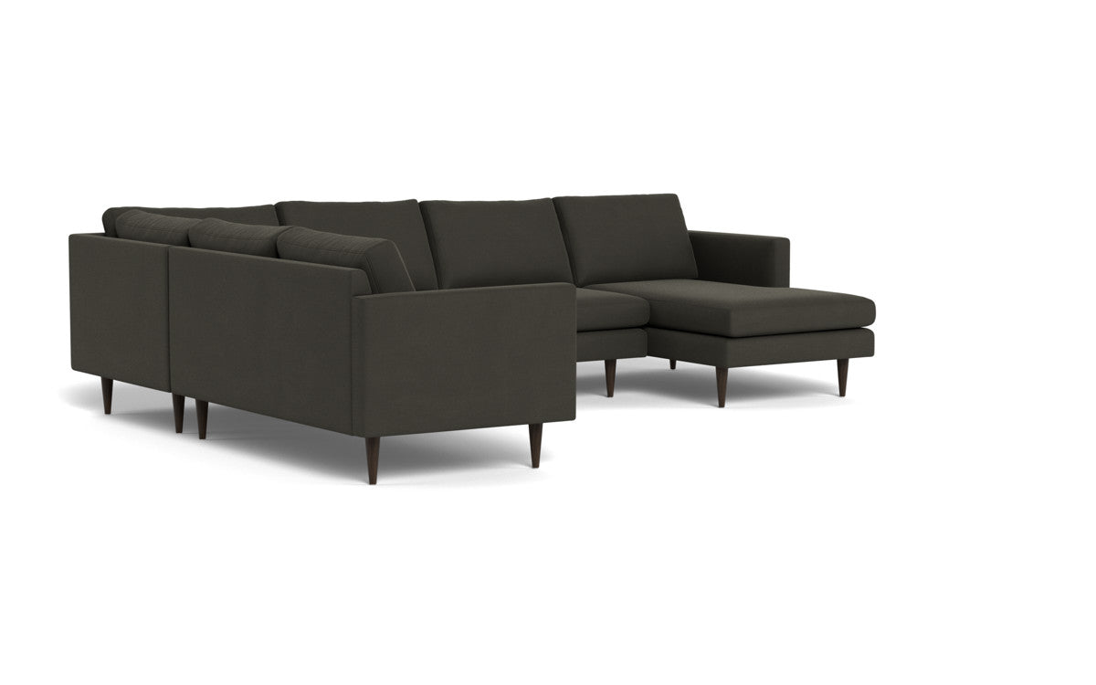Wallace 130" Untufted Corner Sectionals w. Right Chaise - Dream Chocolate