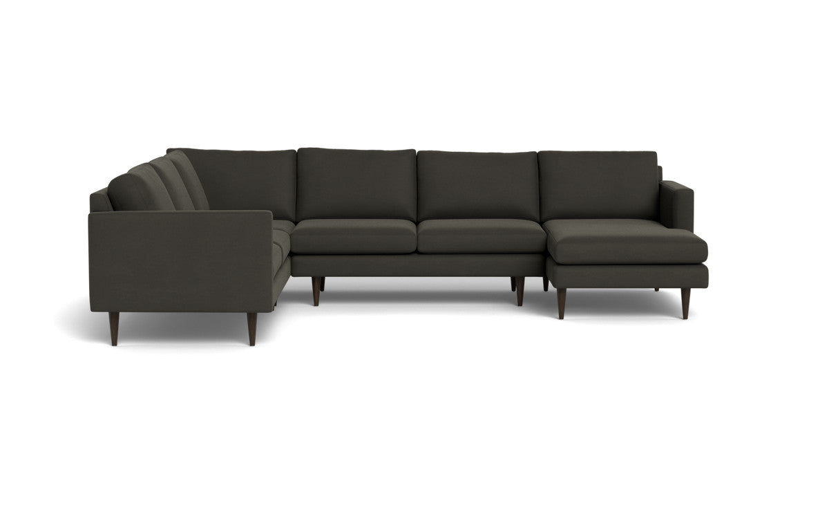 Wallace 130" Untufted Corner Sectionals w. Right Chaise - Dream Chocolate