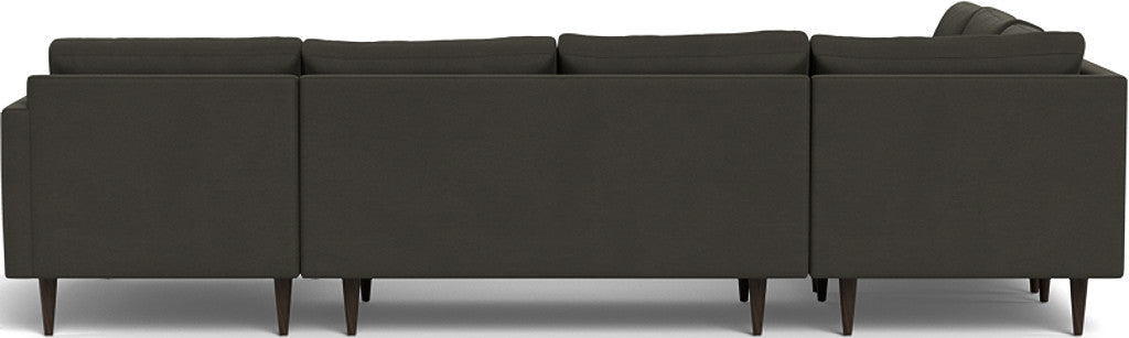 Wallace 130" Untufted Corner Sectionals w. Right Chaise - Dream Chocolate