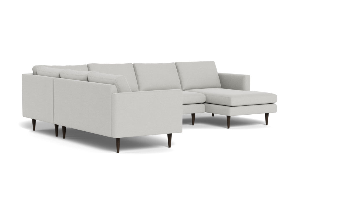 Wallace 130" Untufted Corner Sectionals w. Right Chaise - Dream Chocolate