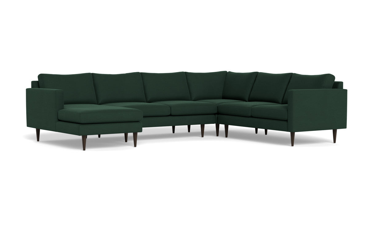 Wallace 130" Untufted Corner Sectionals w. Left Chaise - Dream Forest