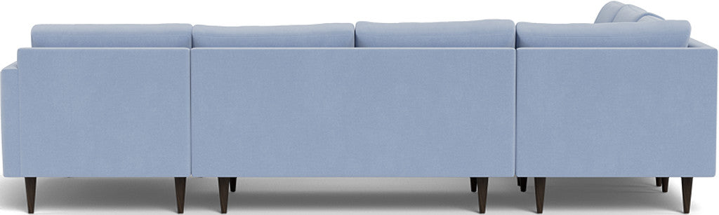 Wallace 130" Untufted Corner Sectionals w. Right Chaise - Dream French Blue