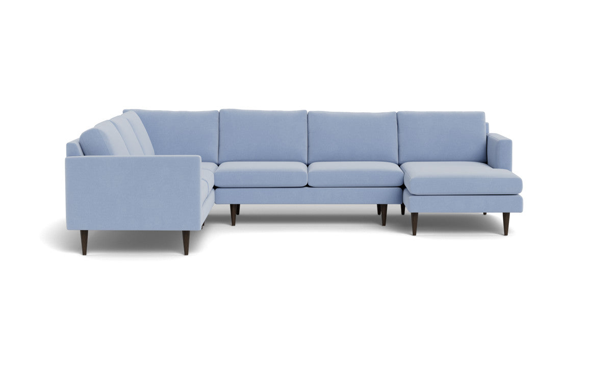 Wallace 130" Untufted Corner Sectionals w. Right Chaise - Dream French Blue