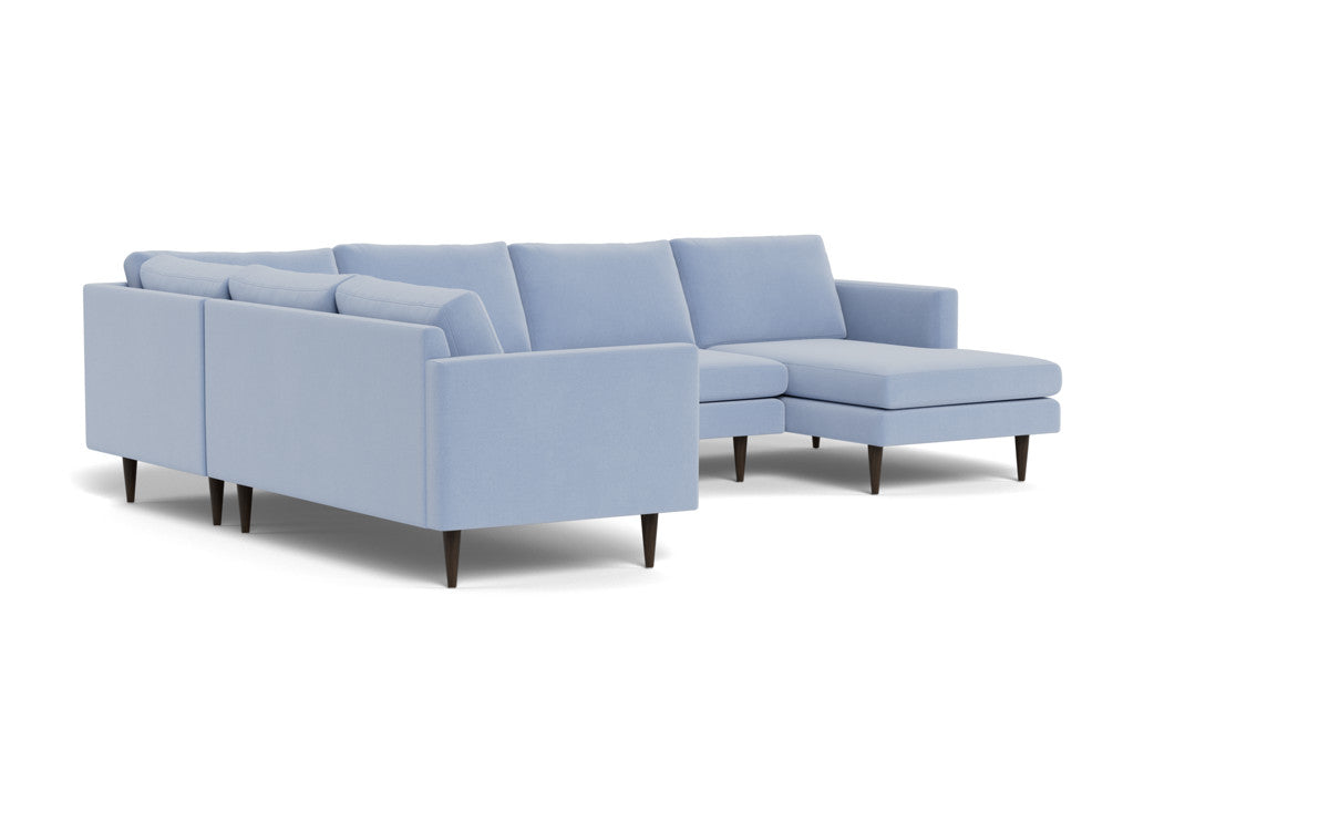 Wallace 130" Untufted Corner Sectionals w. Right Chaise - Dream French Blue