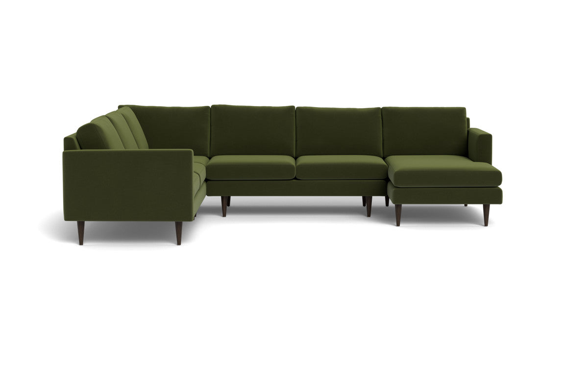 Wallace 130" Untufted Corner Sectionals w. Right Chaise - Dream Olive