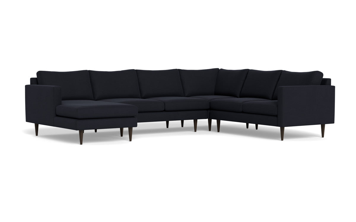 Wallace 130" Untufted Corner Sectionals w. Left Chaise - Dream Onyx