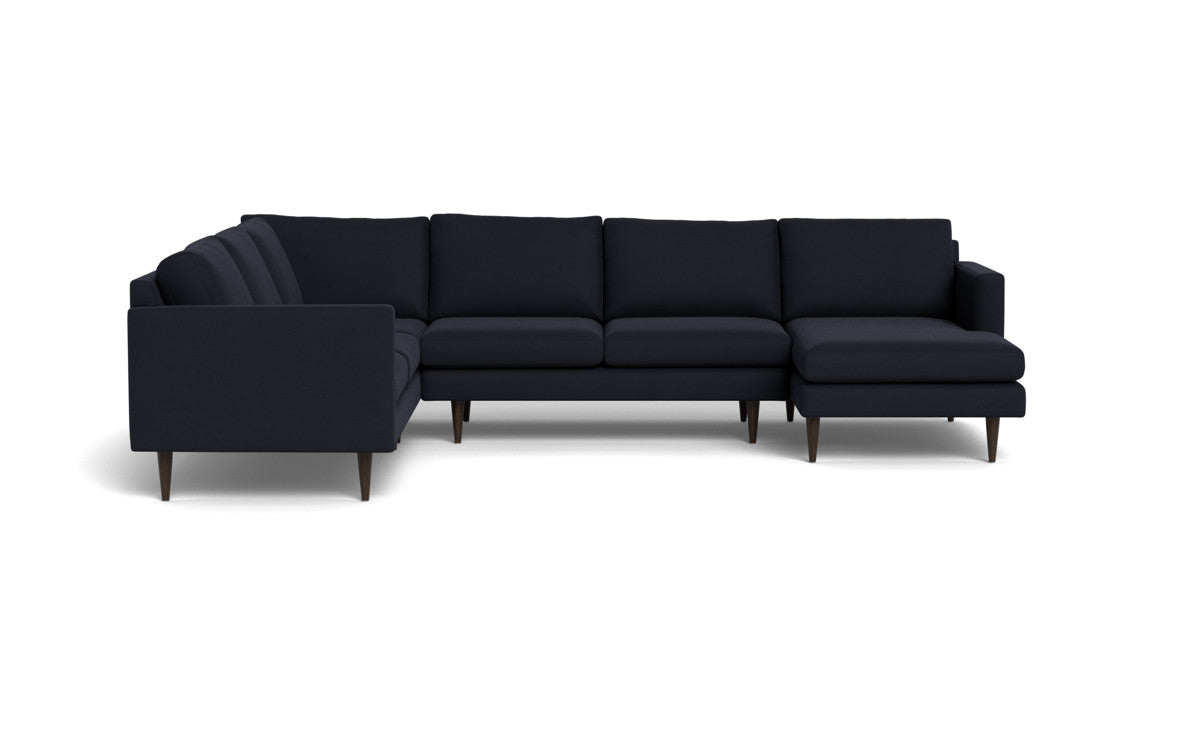Wallace 130" Untufted Corner Sectionals w. Right Chaise - Dream Onyx