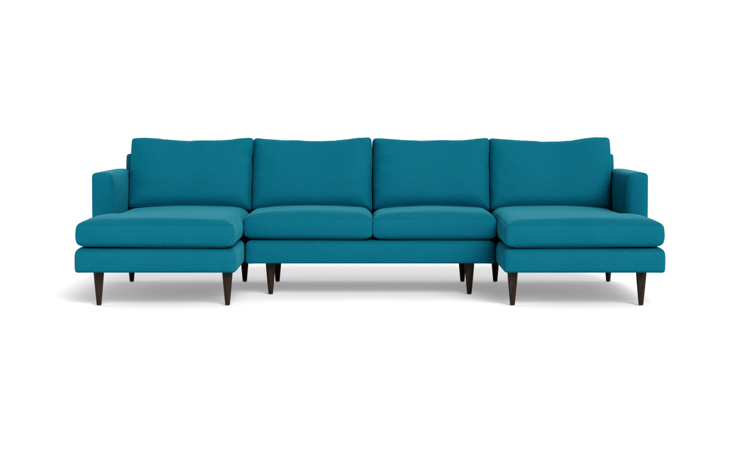 Wallace 126" Untufted Double Chaise U Sectional - Dream Onyx
